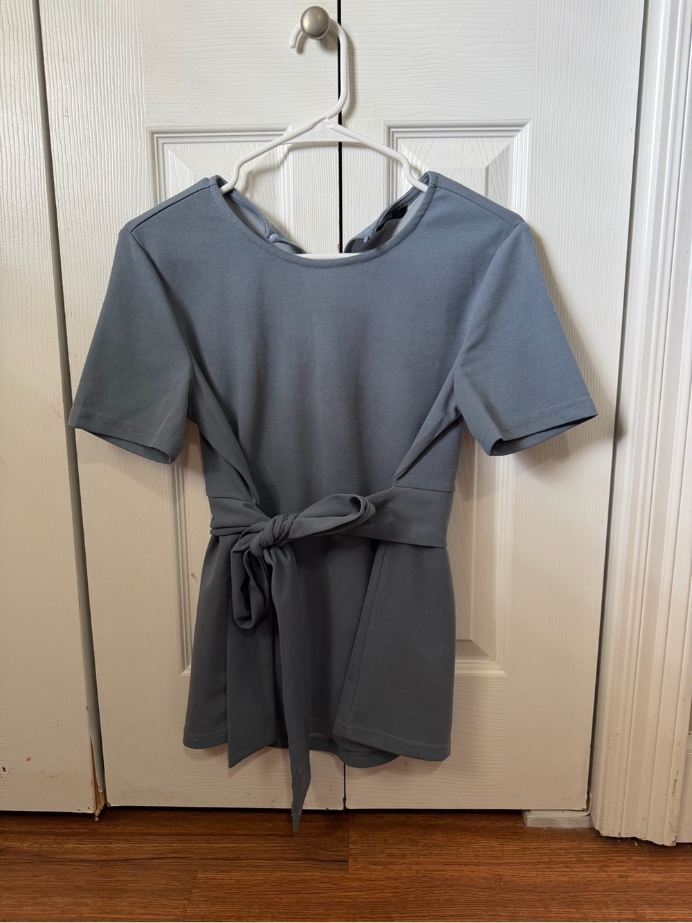 SHEIN Slate Blue Crewneck Short Sleeve Top